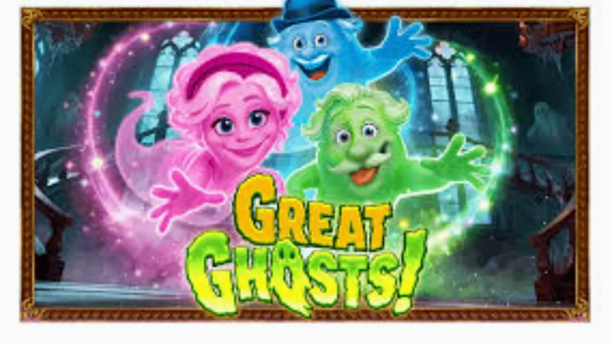 Great Ghosts! slot machine interface with cartoon ghosts and crystal balls